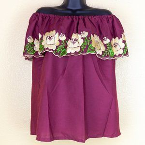 MaryCoco Textiles Traditional Burgundy Blouse (XL)